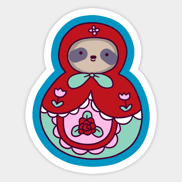 Russian Doll Sloth Sticker by saradaboru